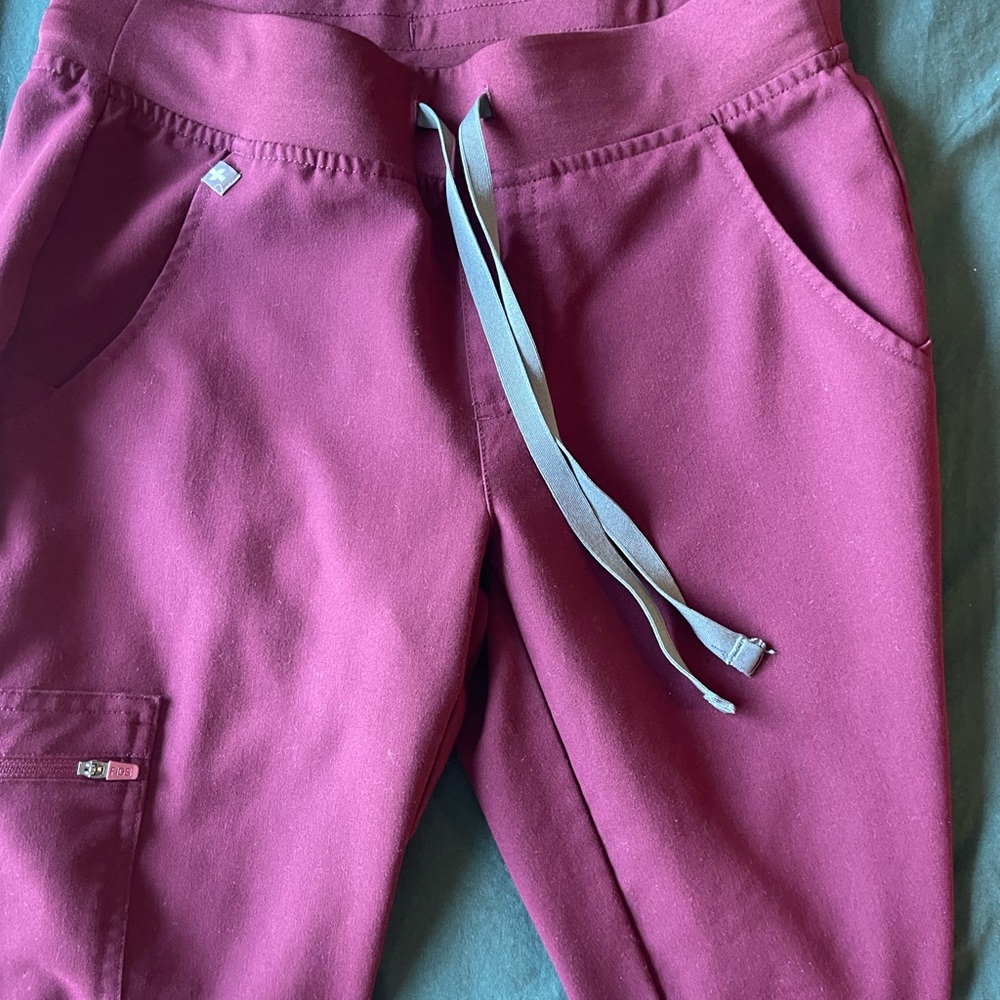 Kids Burgundy Jogger Pants with Drawstring